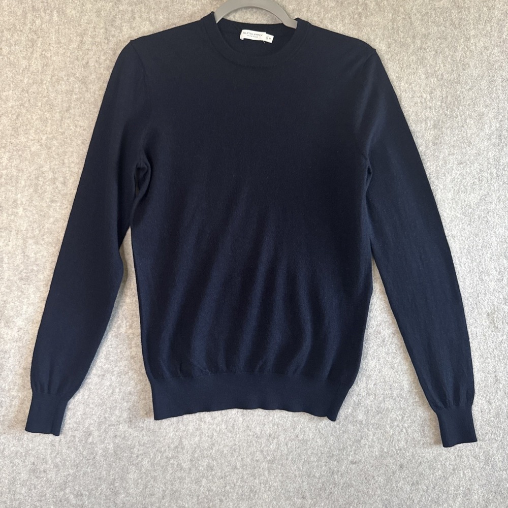 Suitsupply Fine Knit 100% Wool Crewneck Sweater Mens S/M Dark Blue